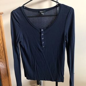 FOREVER 21 Blue button up shirt